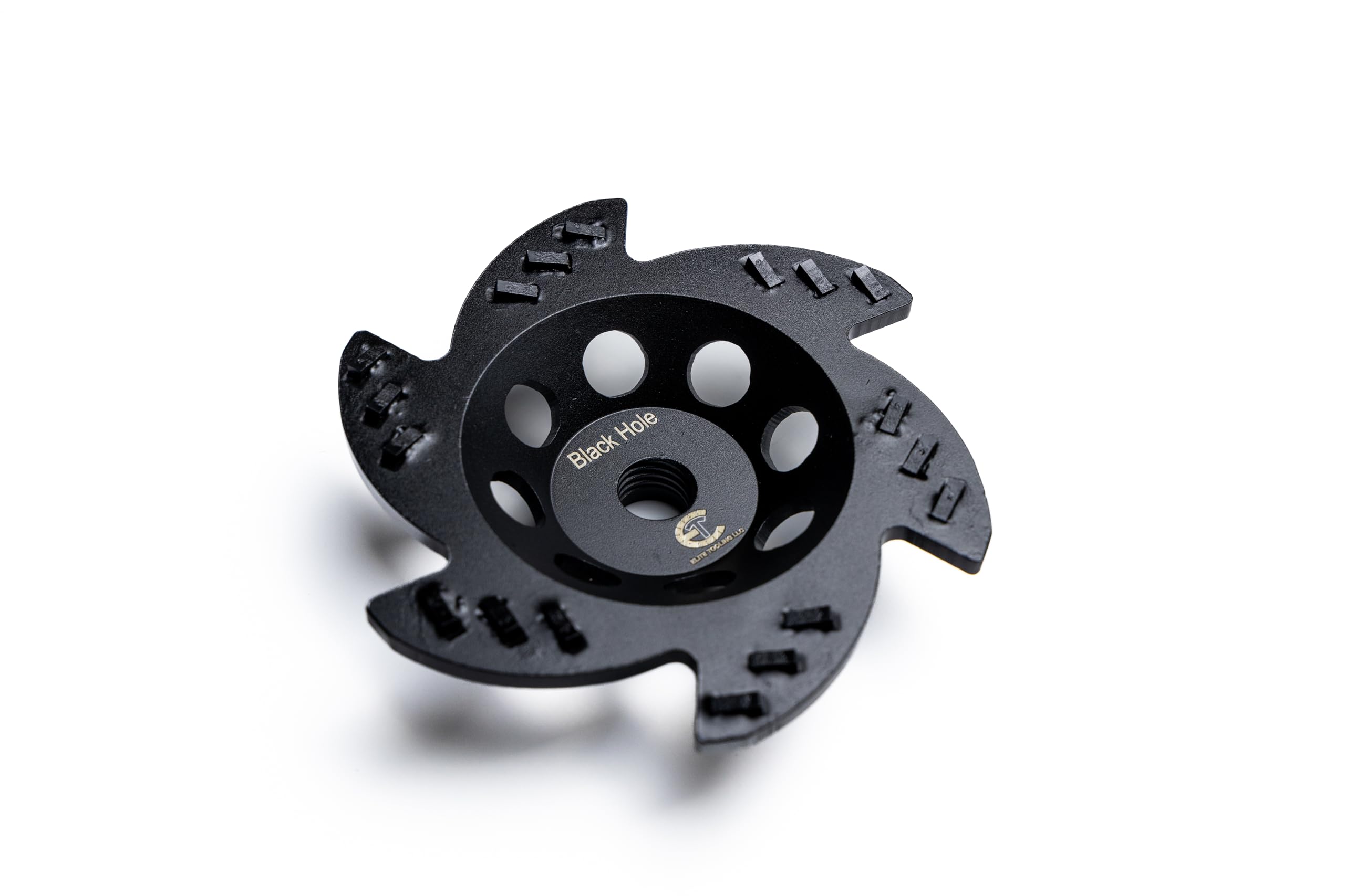 Black Hole PCD Cup Wheel - Elite Tooling - Diamond Grinding/Coating Removal - Glue Removal (5" Black Hole PCD Cup Wheel - Threaded 5/8" Arbor)