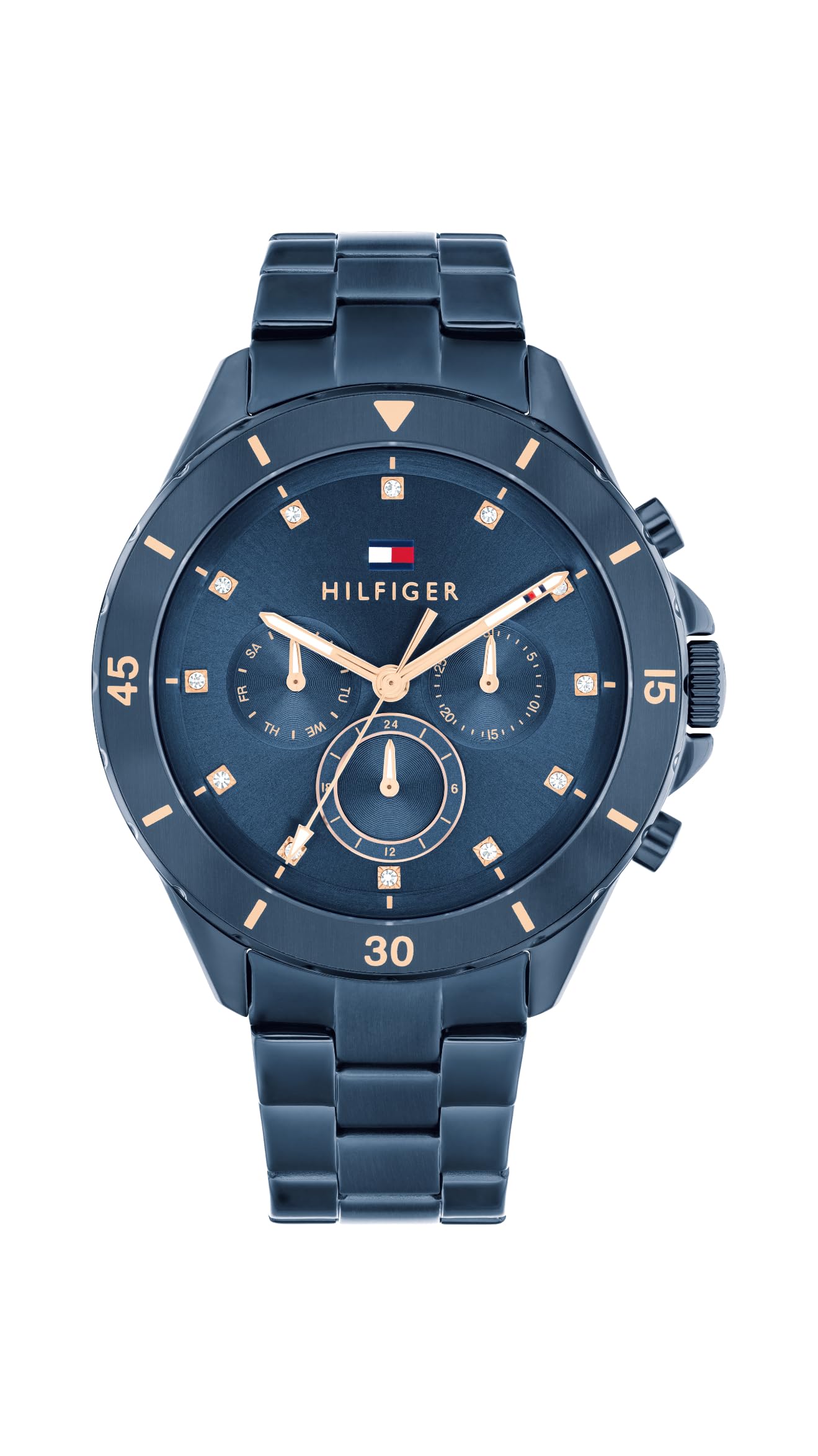 women's blue multifunction watch