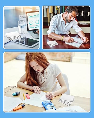 Miniatura 7 de Notas adhesivas transparentes grandes, 300 hojas, notas adhesivas transparentes de 4 x 6 pulgadas con 5 pestañas de color, 1 marcador, notas