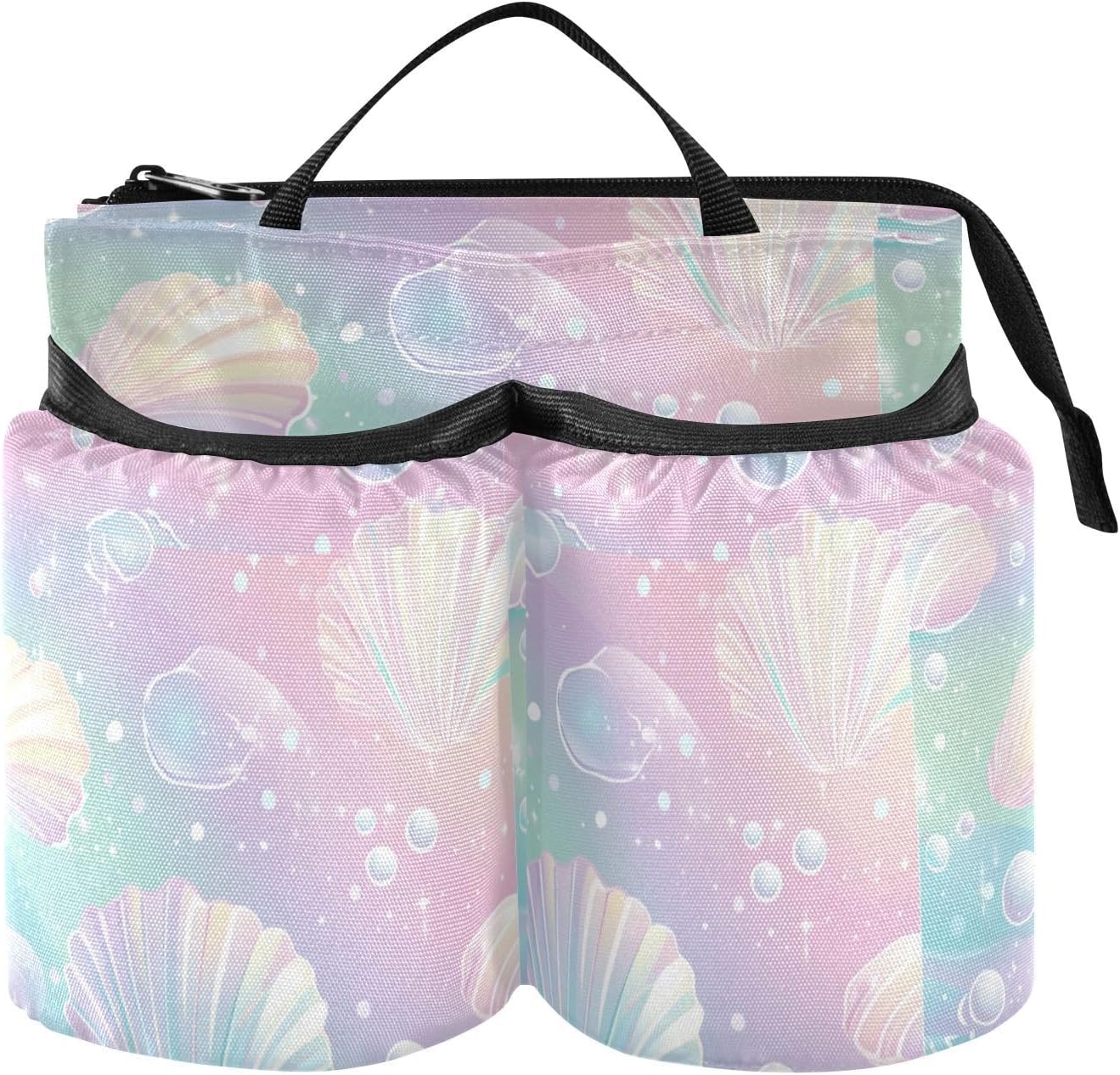 Luggage Cup Holder Unique Colored Pearl Scallops Travel Mug Holder Travel Gifts for Travelers Flight Attendants accesorios para