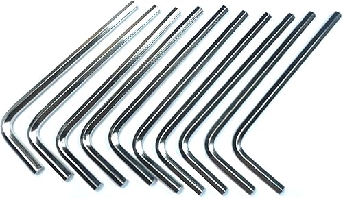 Miniatura 7 de ZDingTech Juego de 10 llaves Allen de 18, juego de llaves hexagonales de 18 pulgadas, llave de puerta Allen en forma de L con brazo largo.