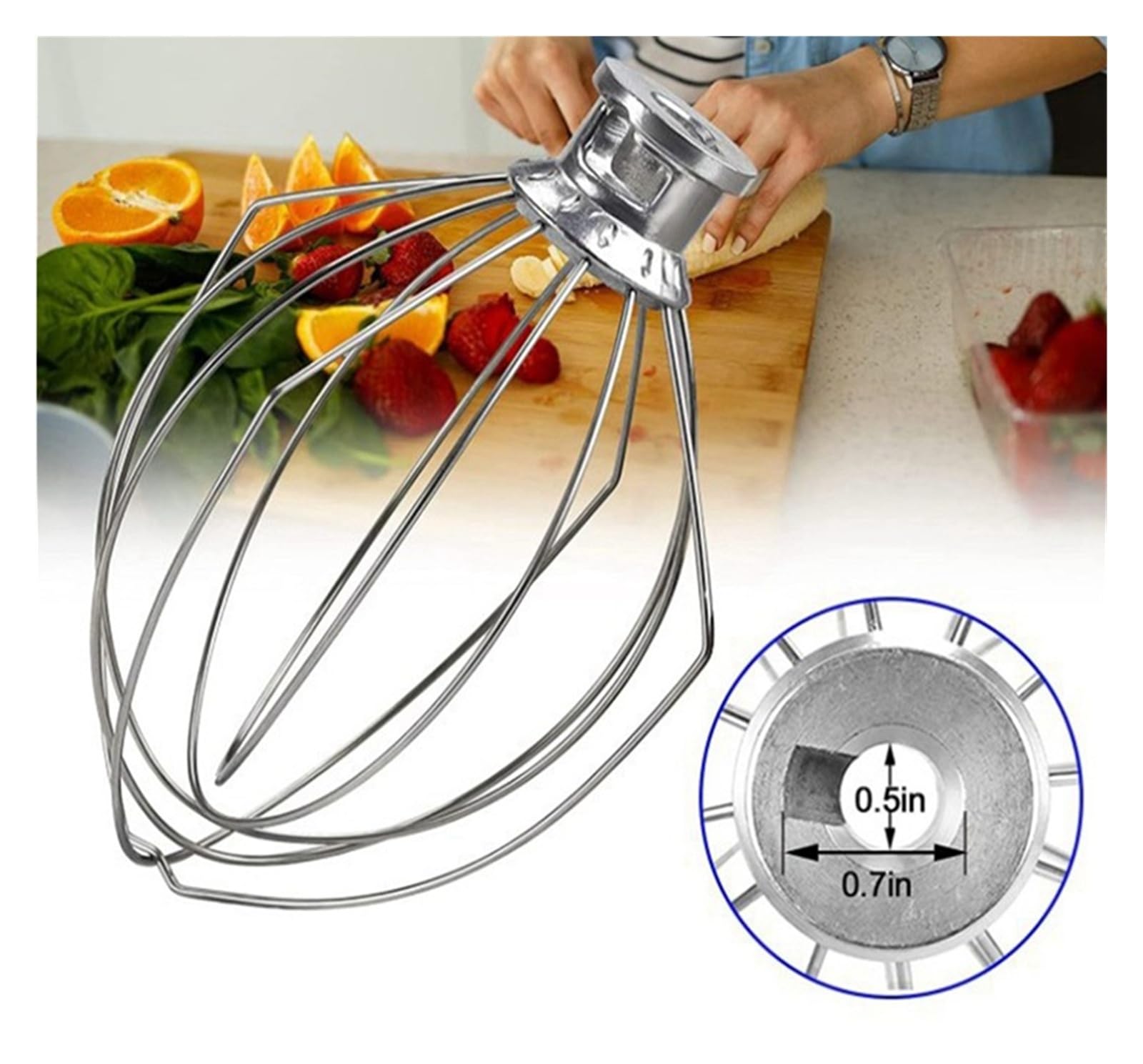 ABBZ-6X K5AWW, Compatibile Con Kitchenaid, Frusta A Filo Elettrico, Frullino A Filo, Frullino For Le Uova In Acciaio Inossidabile, Attacco For Frullino, 5 Quart