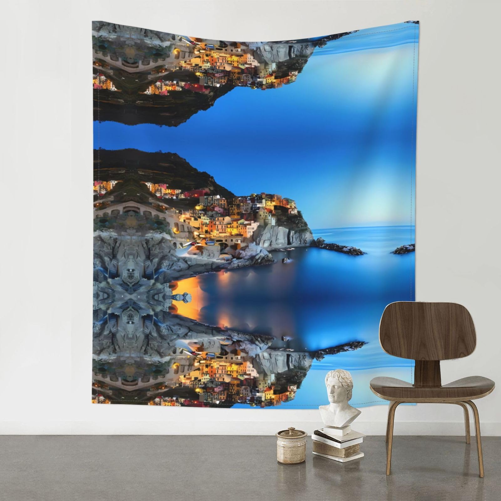 YYHWHJDE Italy Sea at Sunset Prints 60x51in Wall Tapestry – Boho Decor Throw Blanket for Bedroom, Dorm, Beach Cover, Picnic & More