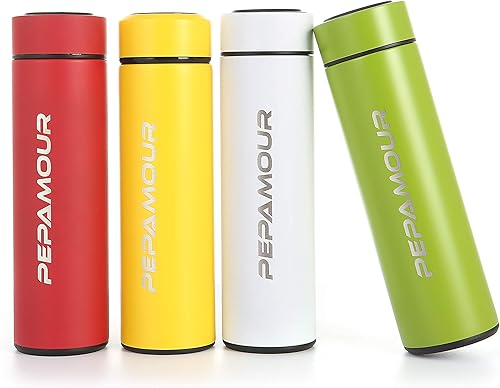 Vista 5 de Termos de acero inoxidable, botella de agua con pantalla inteligente de temperatura, termos de café con aislamiento de doble pared, sin BPA, sin