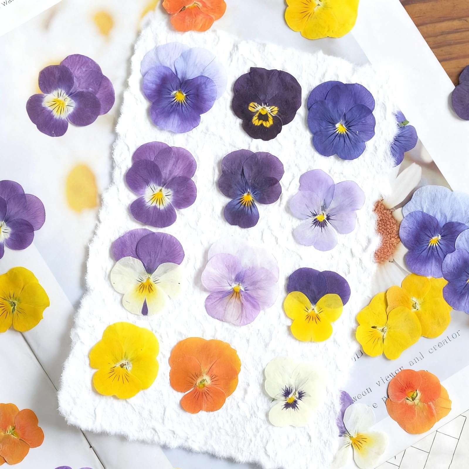 AYNKH 40 Edible Dried Flowers - 8 Pressed Styles, Cake Decorations, Edible Toppers & Crafts Resin Supplies - Image 3