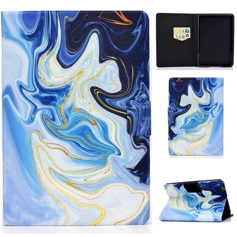 Generic etui kompatybilne z czytnikiem e-booków Kindle Paperwhite 3 (2015) (wzór: niebieski marmur) etui na portfel ze skóry Smart Flip