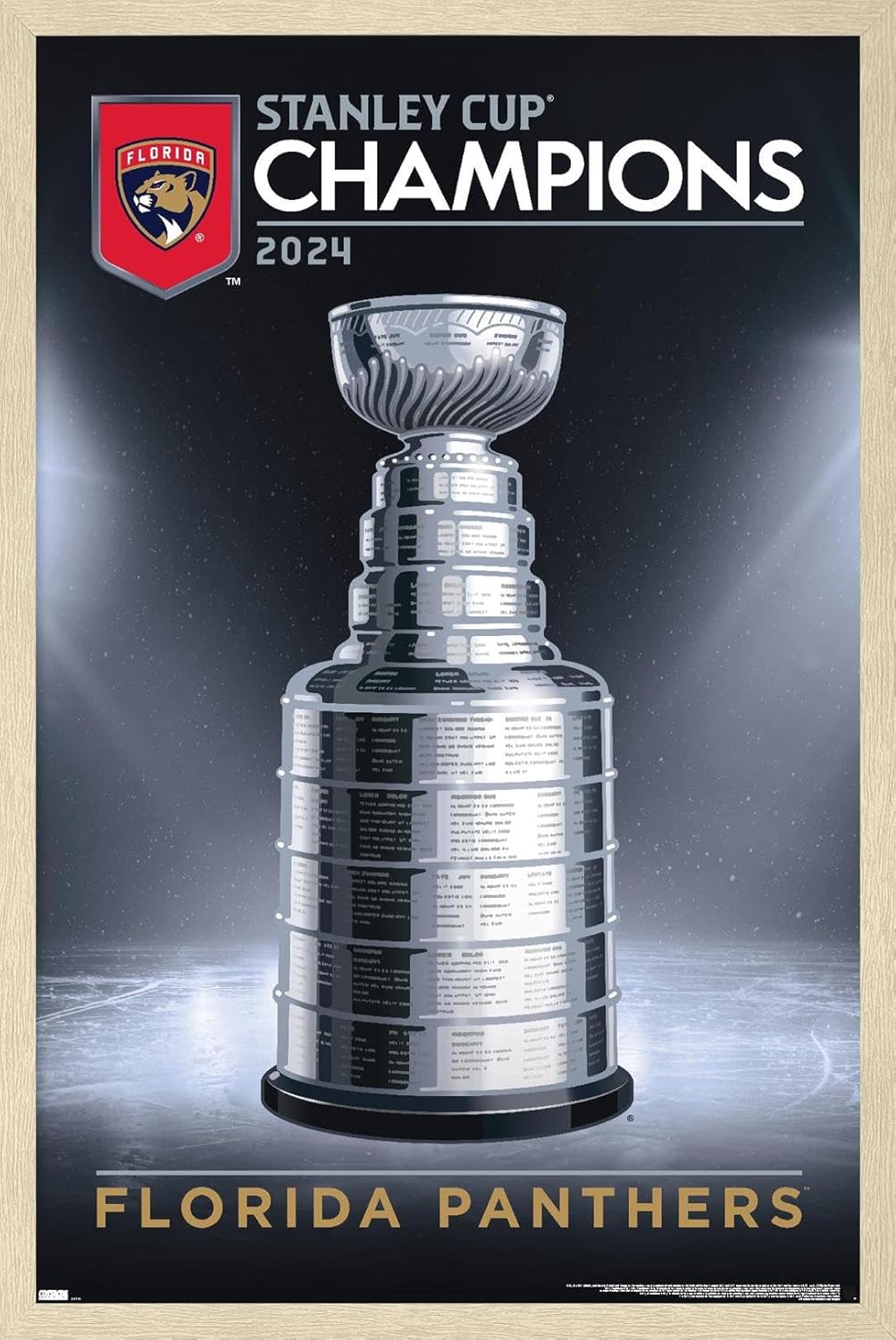 Trends International NHL Florida Panthers - 2024 Stanley Cup Team Logo Wall Poster, 34L x 22.4W, Premium Poster & Clip Bundle