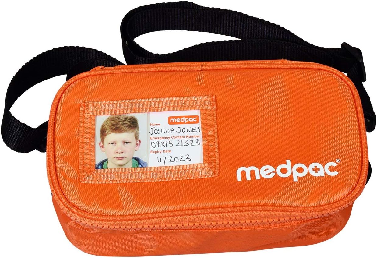 Midi Insulated Medpac for Diabetic Insulin – Thermal Lining to Regulate Medication Temperature, Sturdy Nylon, Adjustable Shoulder Strap, Includes Medpac ID & Treatment Card – Orange