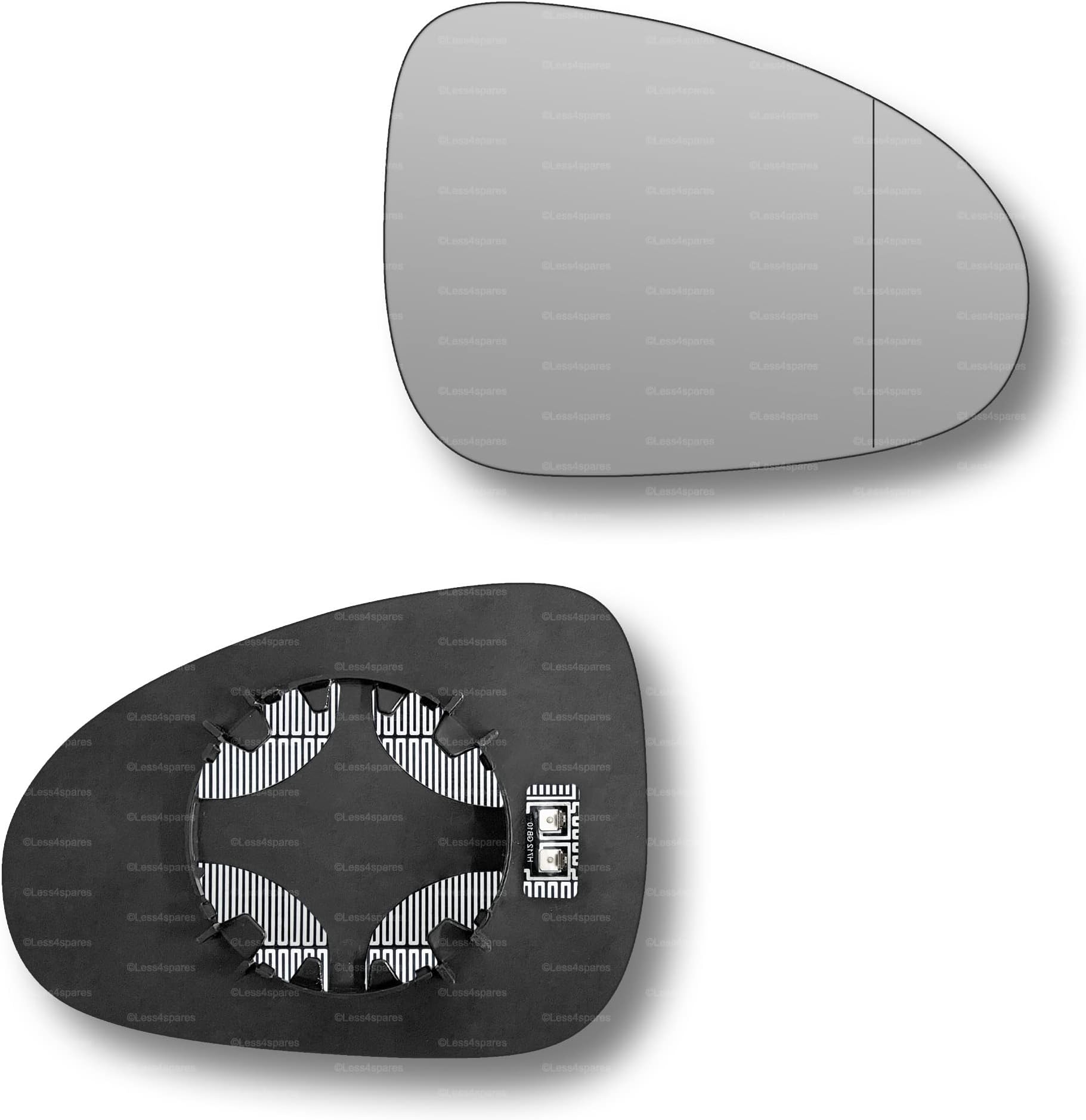Replacement Wing Mirror Glass Right Compatible with VW Touareg 2010-2017 CLIP-ON Driver Off side Heated with Blind Spot