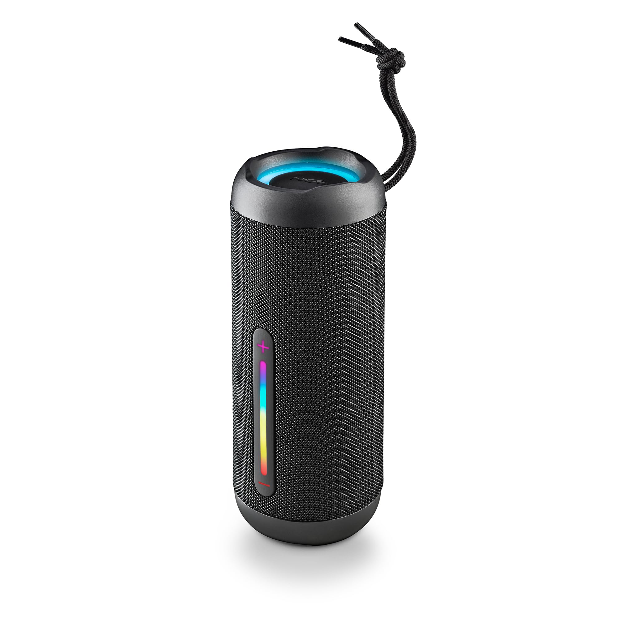 NGS Roller Furia 2 speaker partially submerged in water, showing its IPX7 waterproof rating