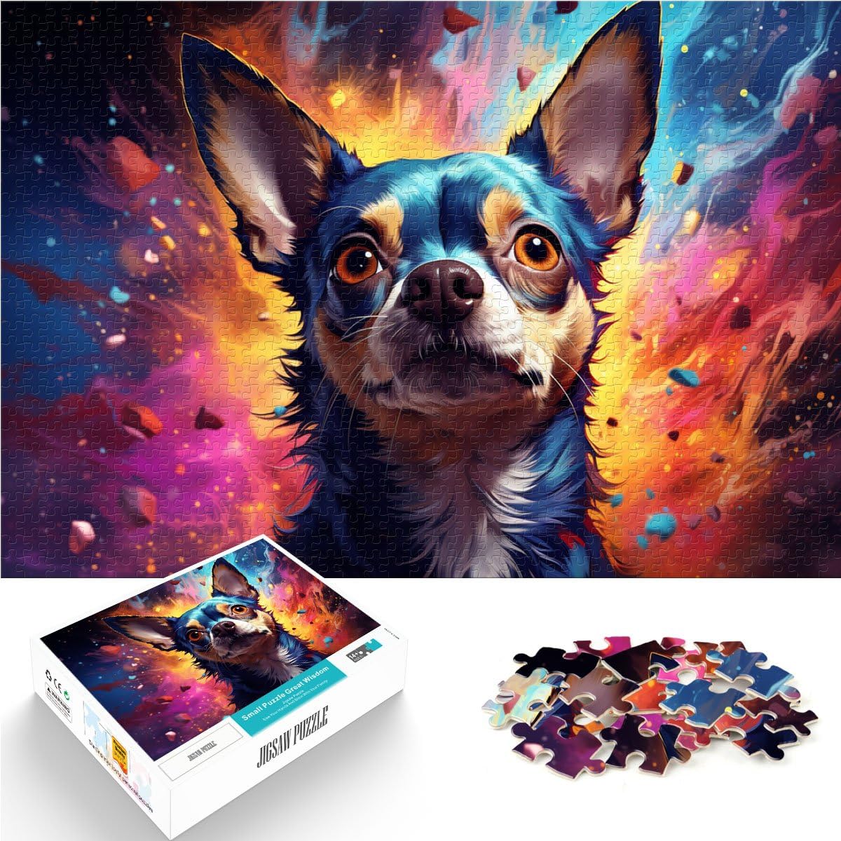 Puzzle 2000 pièces pour Adultes, Puzzle éducatif et éducatif, Chien Chihuahua étoilé, Cadeaux de Noël, 27,56 po x 39,37 po, pour Adolescents de 14 Ans et Plus