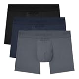Men&apos;s Trunk 4” Underwear&comma; Second Skin Boxers with Supportive Contour Pouch&comma; Soft&comma; Breathable Stretch Fabric Boxers