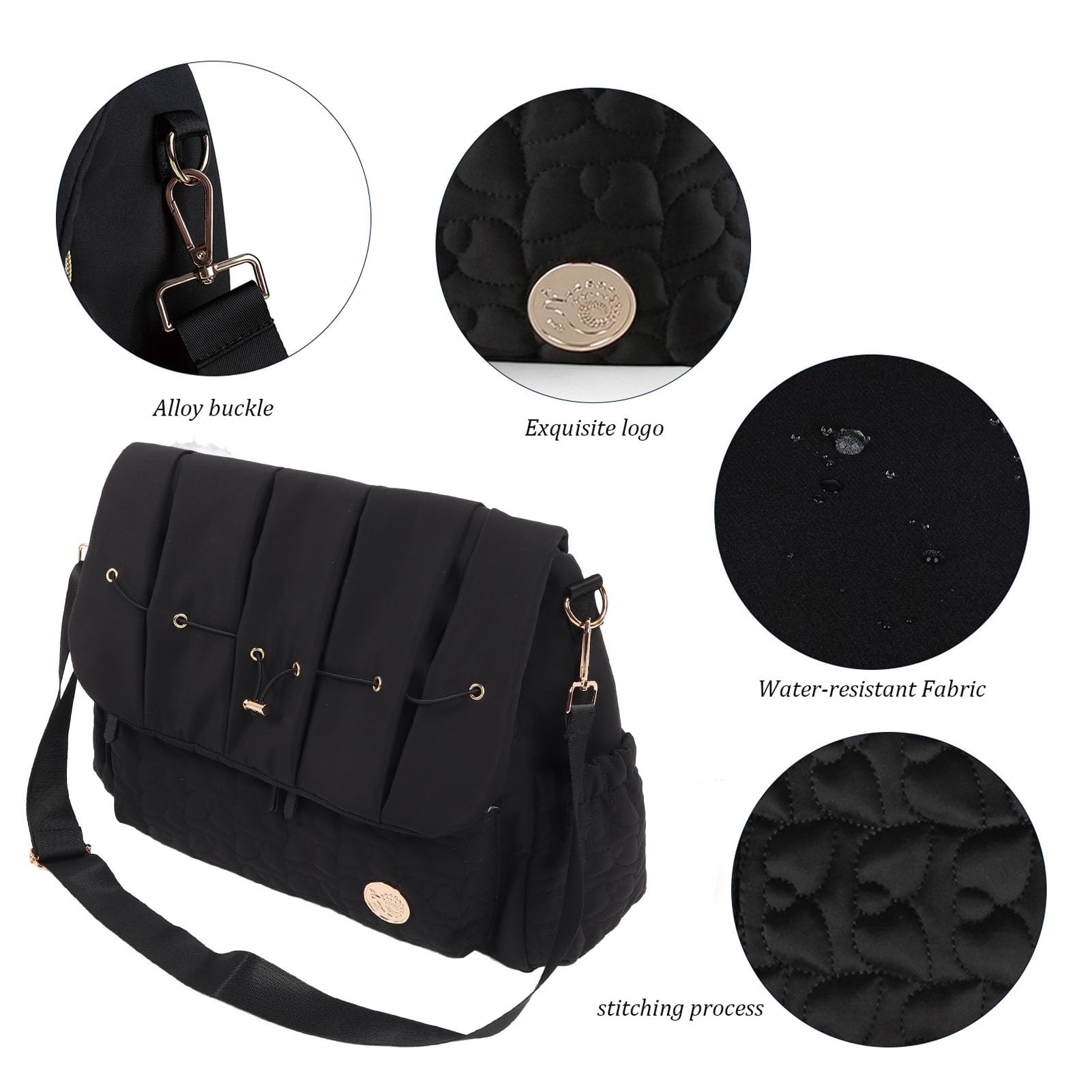 Fafeicy Borsa per Pannolini Multifunzionale da Viaggio per Passeggino Impermeabile di Grande capacità, Borsa per Pannolini Convertibile con Tracolla Rimovibile per Passeggino, Resistente