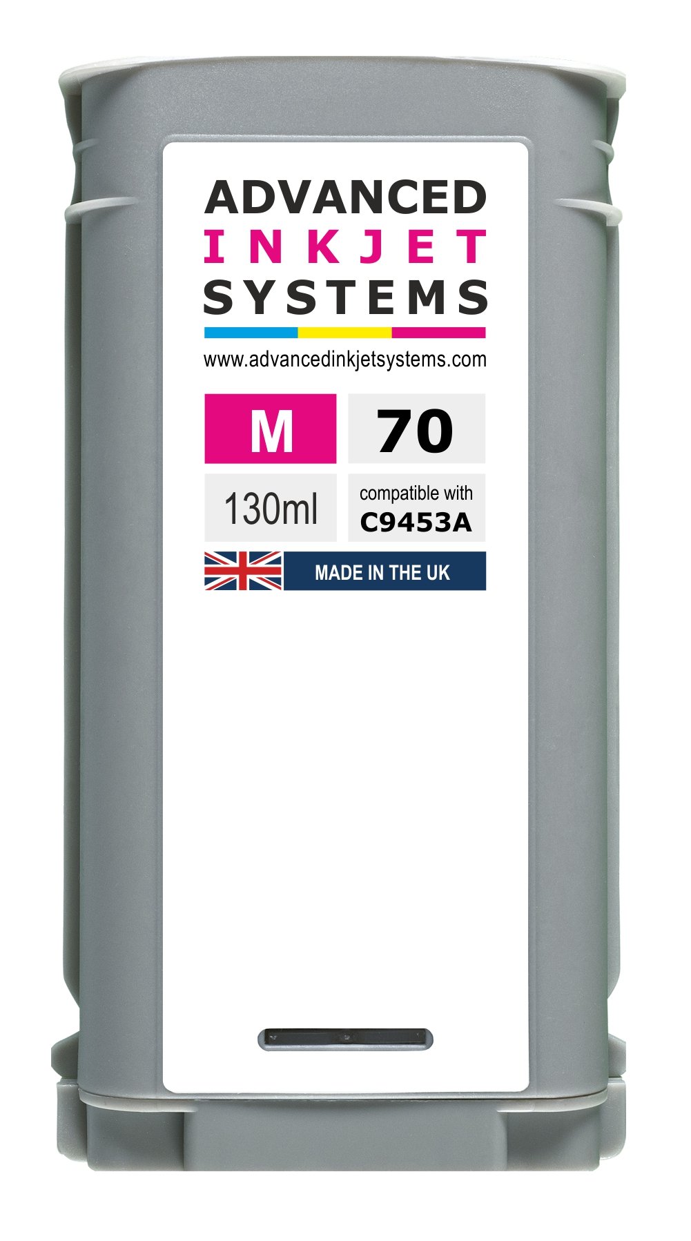 U.K. Manufactured Nr 70 130ml M Magenta Cartridge (C9453A) For HP Z2100 Z3100 Z3200 Z5200 Z5400