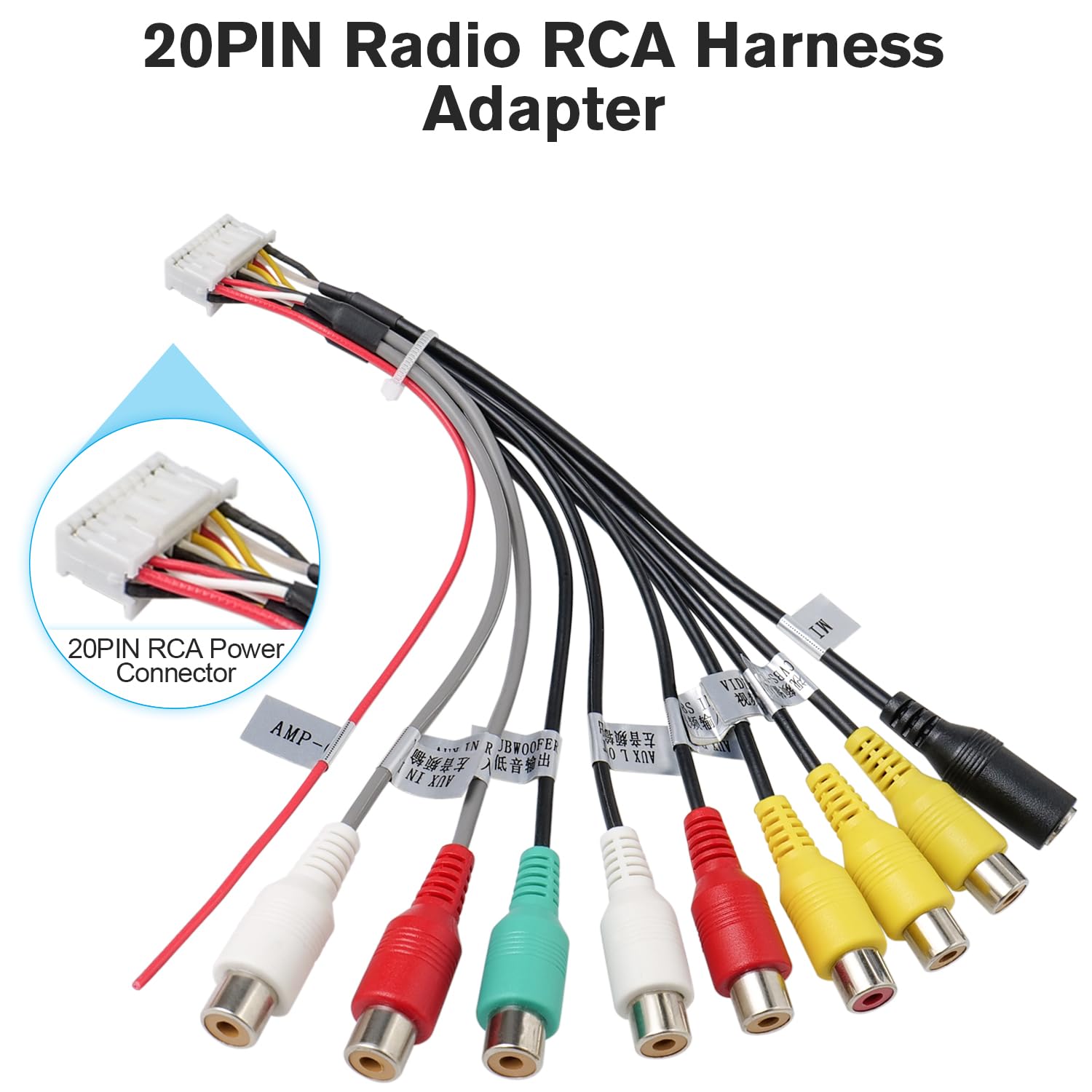 Amazon.com: Zenoruslky Android Radio RCA Adapter 20 Pin Strereo