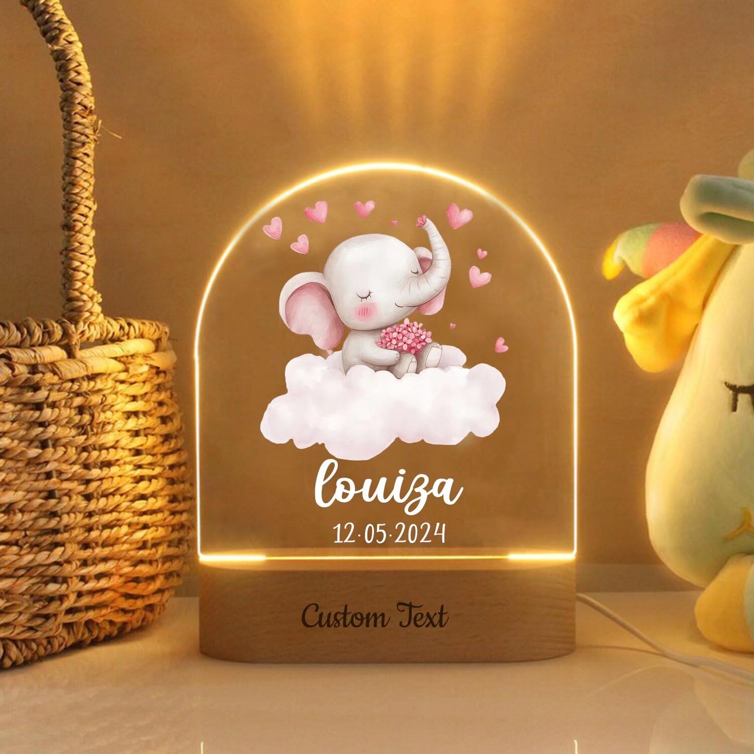 Wxexopowk Personalised Baby Gifts - Acrylic Baby Night Light with Any Name Custom 7 Colors Night Lamp Gift, Personalised Children's Night Lights,Baby Gift Ideas, Bedroom Decor for Girls Boys,Style 1