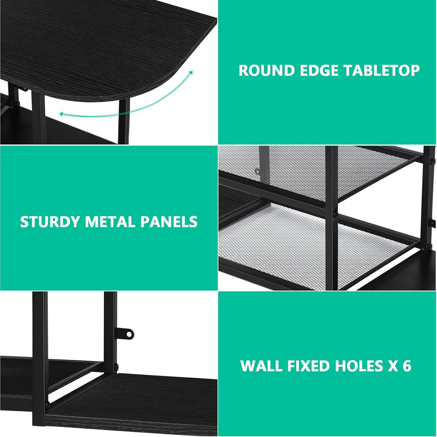 Floating TV Stand for Under TV Floating TV Shelf Wall Mounted Entertainment Console Center Media Table with Storage for Under TV Living Room Bedroom Office, Black - Image 7