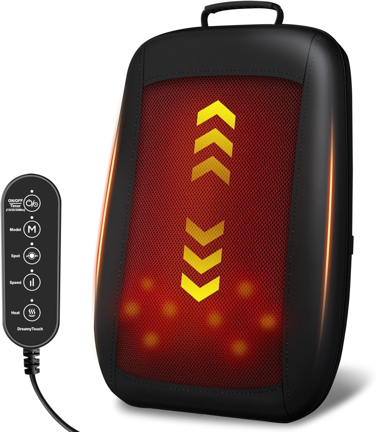 Shiatsu Back Massager with Heat, 4D Deep Tissue Massage for Pain Relief, Portable Rechargeable Electric Back Massager for Chair Home Office Car,Gift-Ready for Men Women