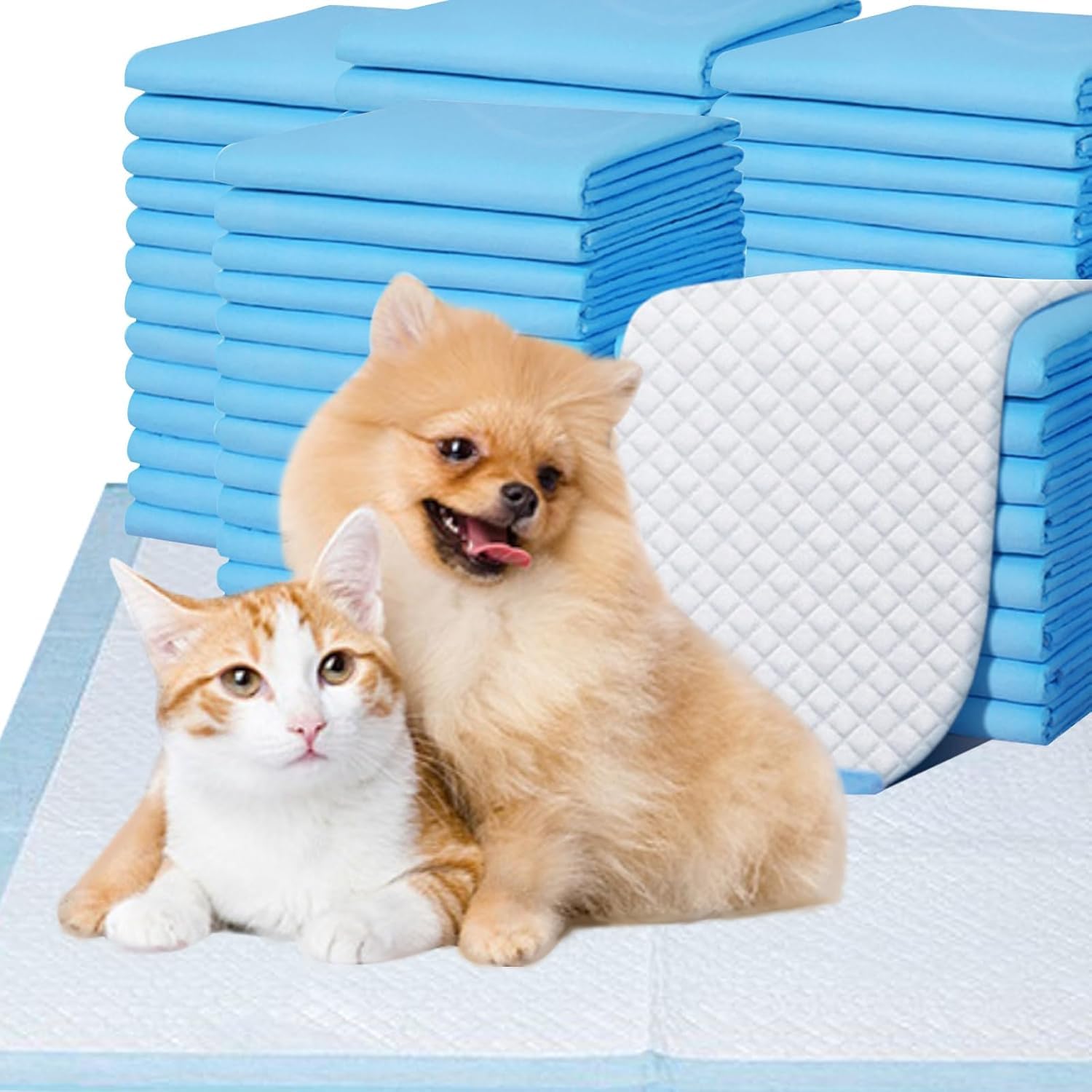 TELAL AL SHIFADisposable Absorbent Quick-Drying Leak-Proof Pee Pads for Dogs & Pets, 60x60cm, 40 Pieces – Ideal for Potty Training, Puppy Training, Indoor/Outdoor Use, Anti-Slip Protection