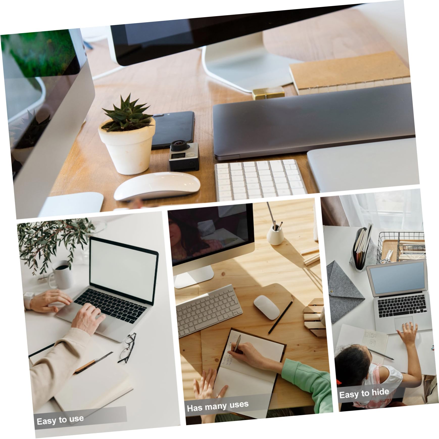 Housoutil Cache-Trou de Câble en Abs Noir 5 Pièces 50mm pour Meubles et Bureau Organiseurs de Câbles Pratiques et Élégants