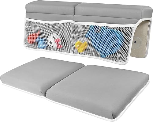 Juego de rodilleras y coderas de baño para bebé, almohadilla antideslizante de secado rápido para rodillas y coderas de baño con bolsillos para