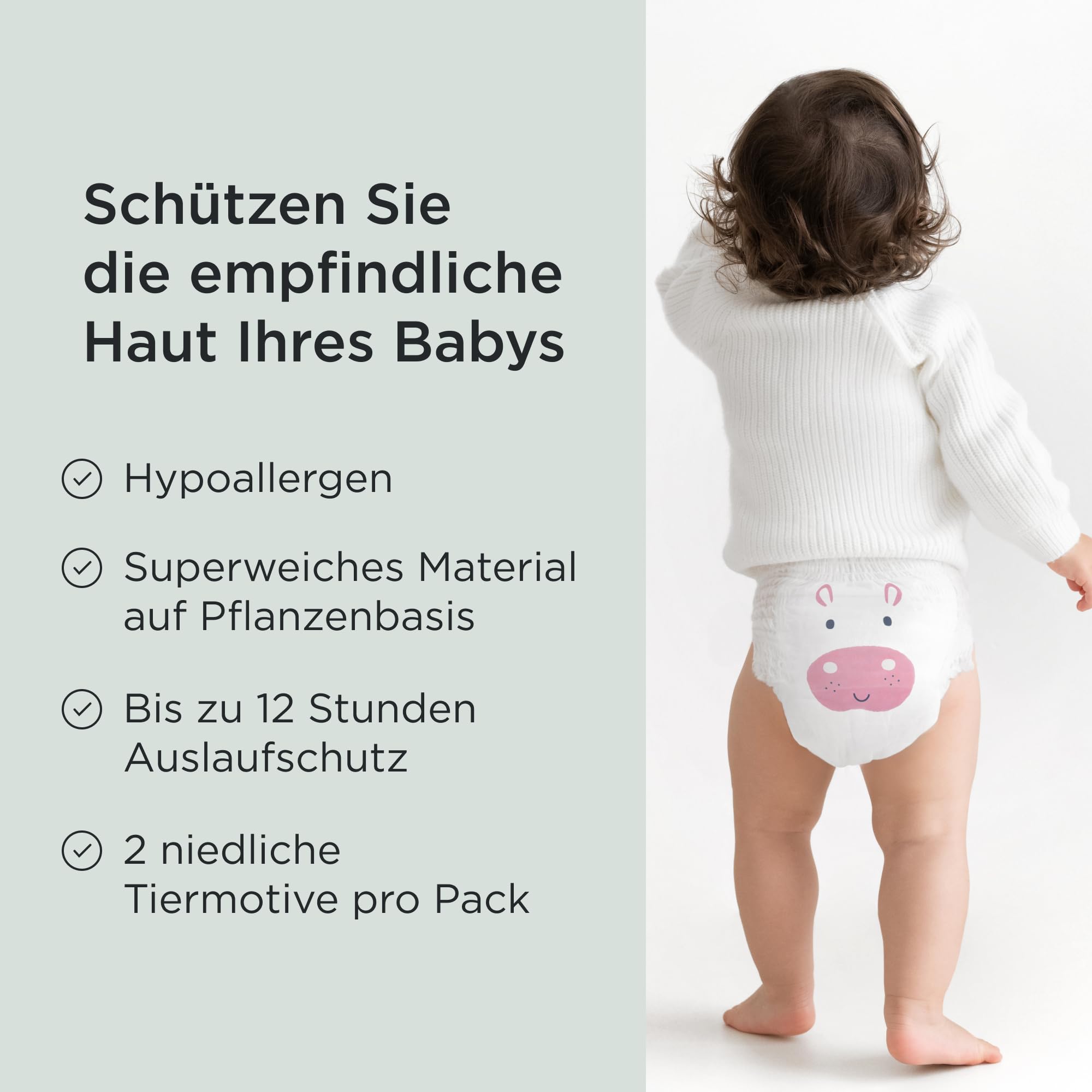 Kit & Kin Premium Windeln Pants Größe 4 (9-16 kg), 132 Windeln, Pflanzliche & Hypoallergene Windelhöschen, Zuverlässiger Auslaufschutz, Vegan & Tierversuchsfrei