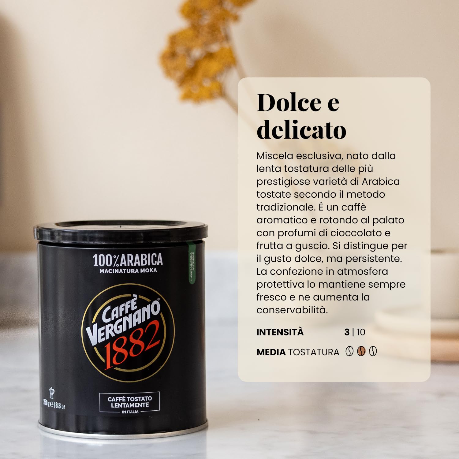 Caffè Vergnano 1882 - Lattina Macinato per Moka 100% Arabica | 12 Confezione da 250 gr