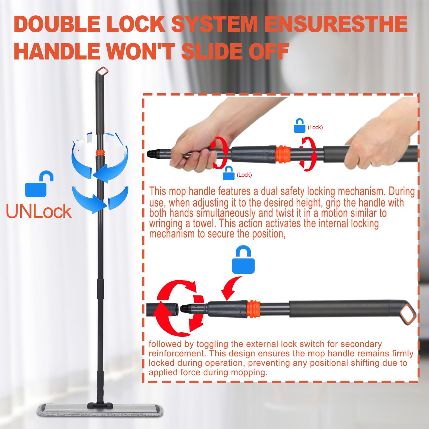 Mocio Professionale Mocio Piatto Vileda Ultramax Con Manico Telescopico | Testina In Microfibra, Estensibile Mocio Microfibra