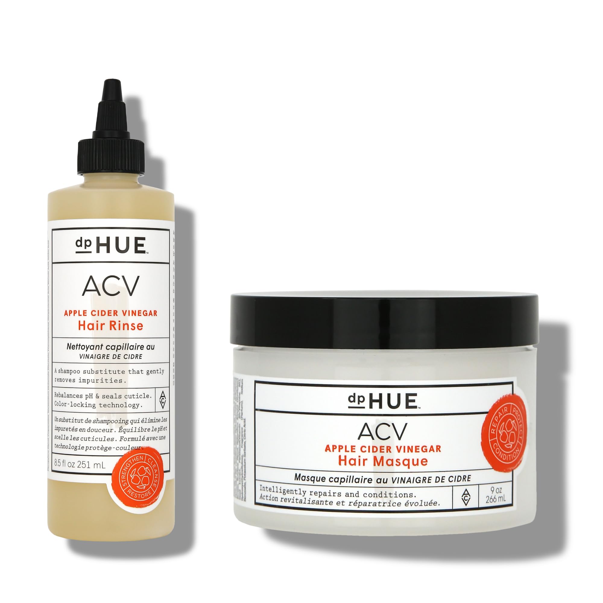 dpHUEApple Cider Vinegar Hair Rinse (2 oz) and Hair Masque (9 oz) - Helps Soothe Dry Scalps & Activate Healthy Hair Growth
