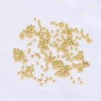 Vista 4 de Cuentas espaciadoras redondas bañadas en oro de 14 quilates, 2 mm, 600 piezas para hacer joyas sin decoloración
