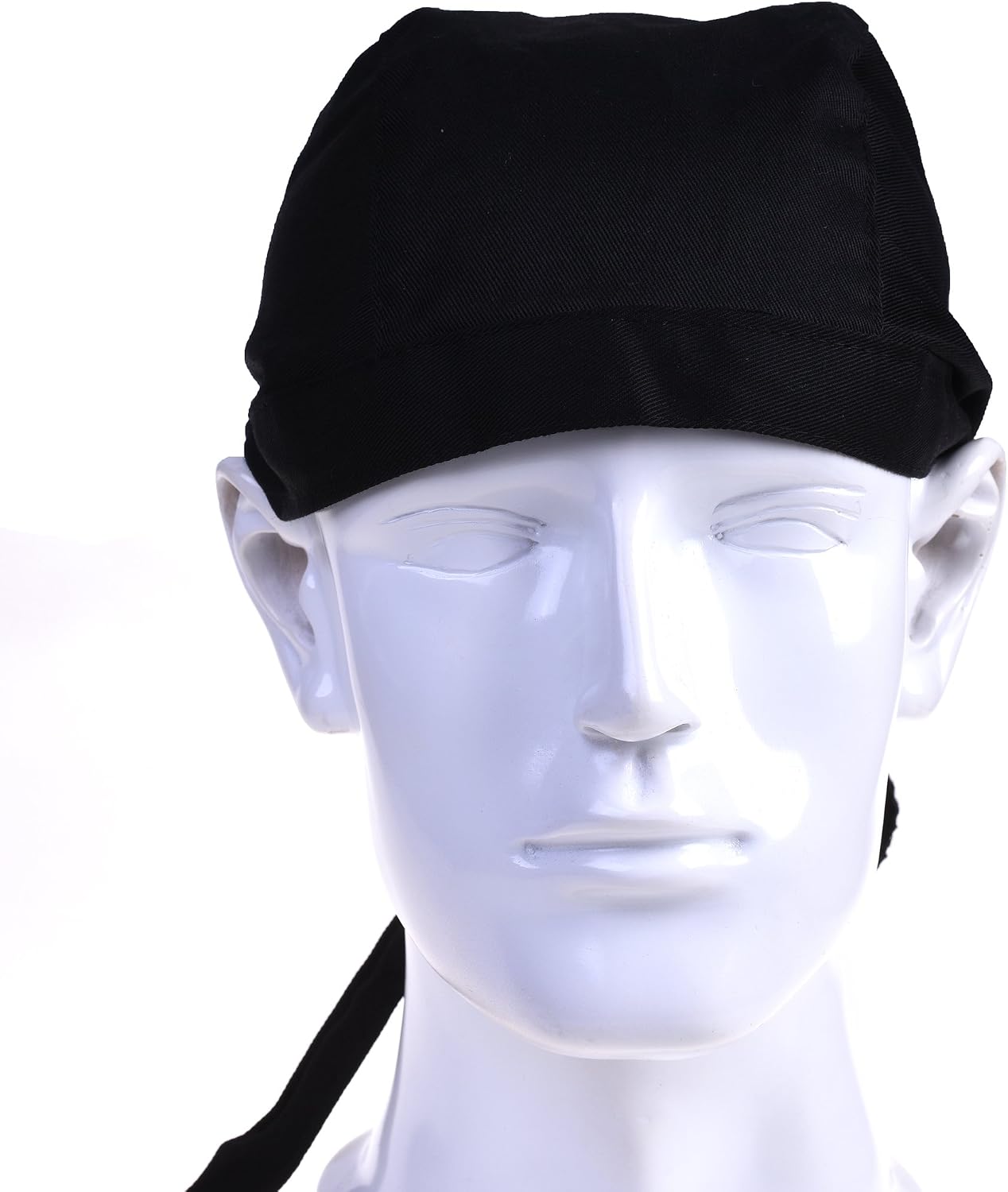 Cosmos Pack of 3 Chef's Hat Kitchen Catering Skull Caps for Men or Women, Black Color