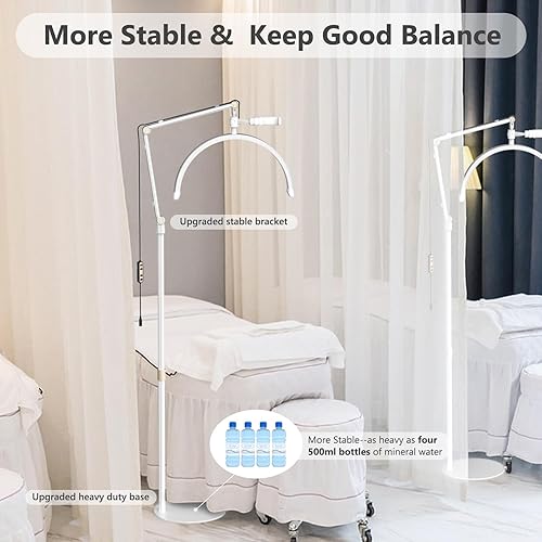 Miniatura 2 de Yekavo Luz de pestañas para tecnología de pestañas, lámpara de pie LED de media luna para esteticista, extensiones de pestañas, cejas, escritorio de