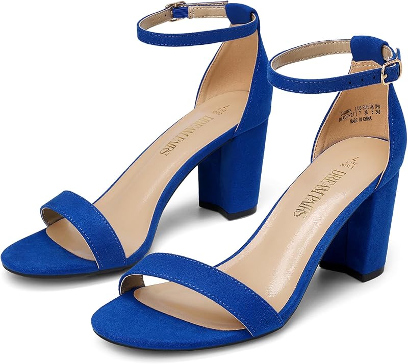 DREAM PAIRS Sandalias cómodas con tacón de bloque para mujer
