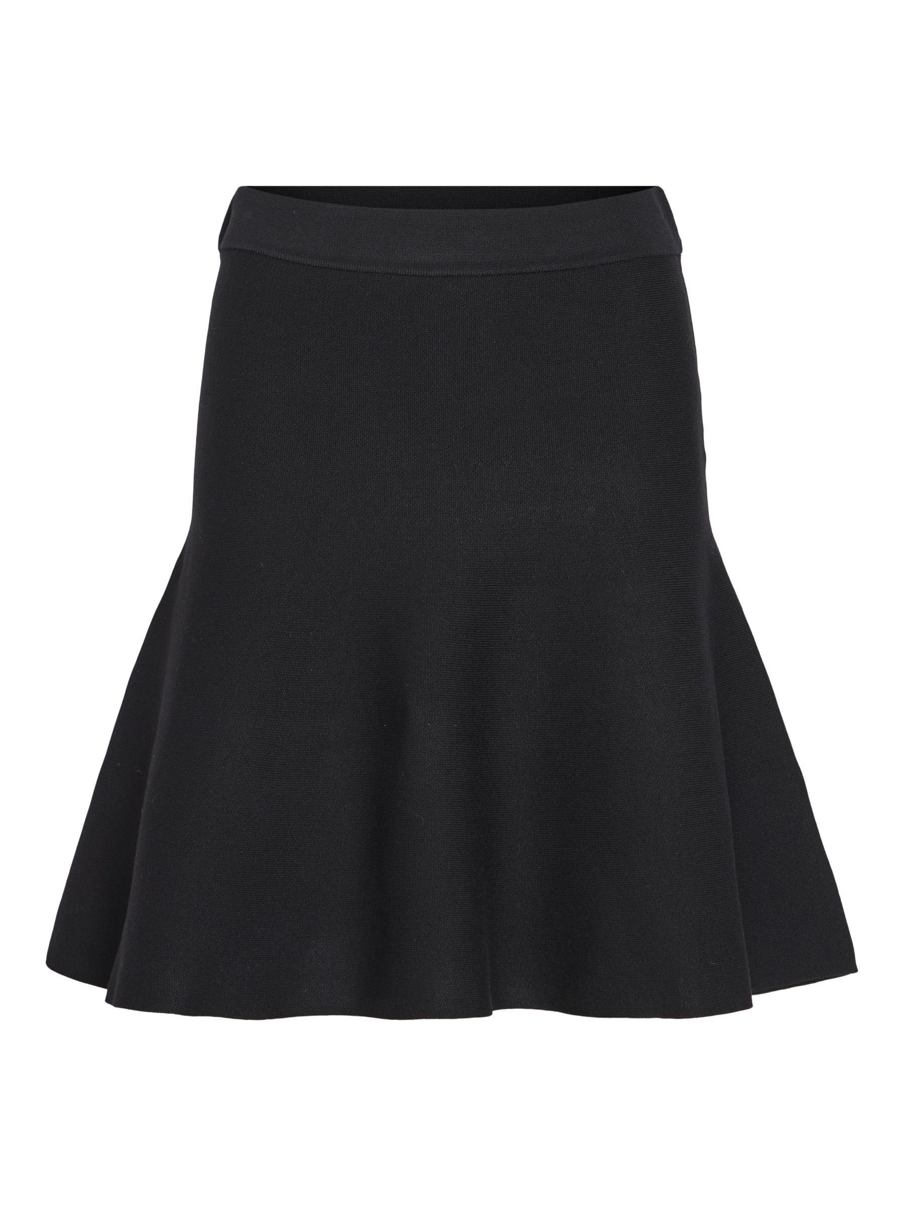 Vila Visway Hw Skater Knit Skirt/Pb, Black Beauty, M