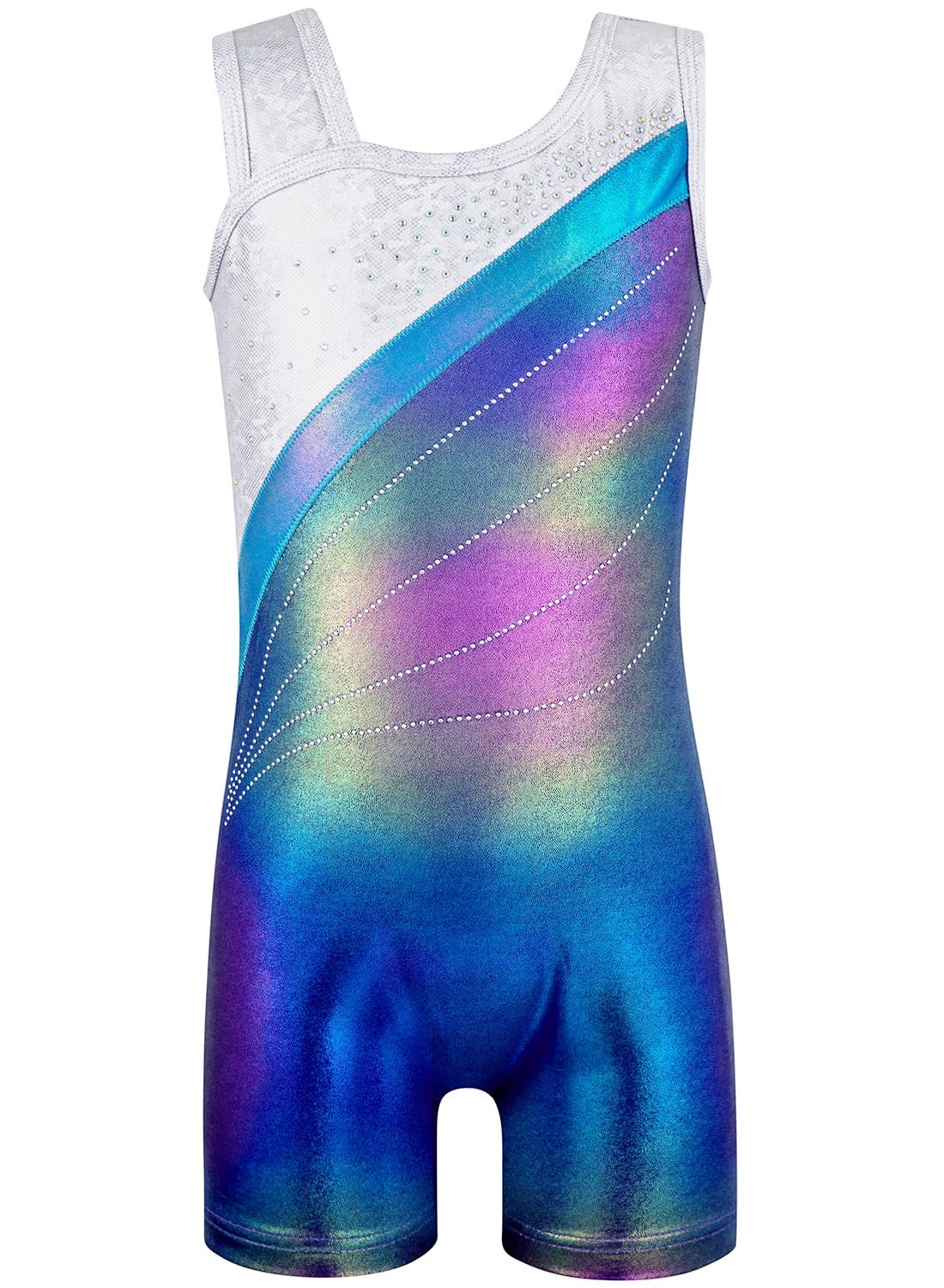 HOZIY Leotards for Girls Gymnastics Kids Children Biketard Snowflake Ribbon Blue Purple Hot Pink Sparkle