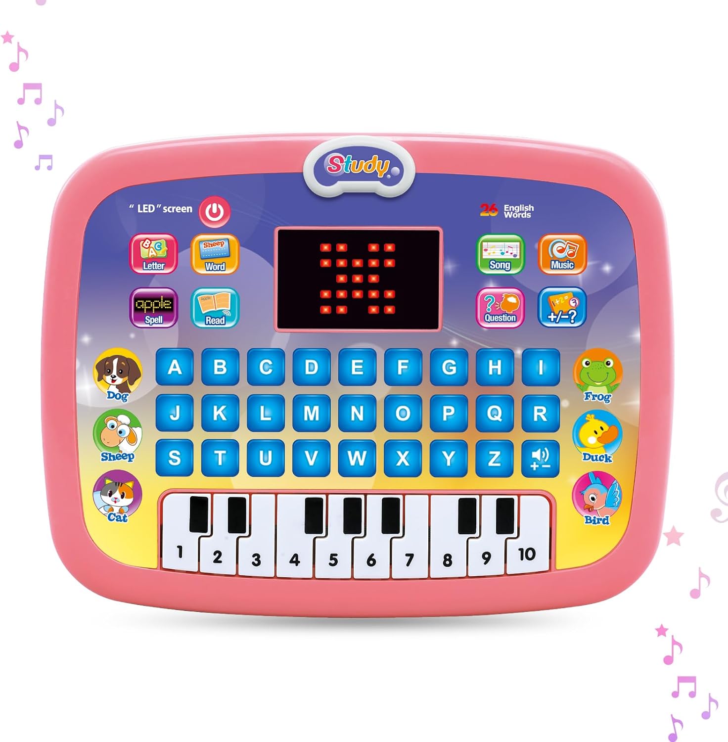deAO Toddler Toys for 3+ Year Olds, Educational Toys, Electronic Learning Toy, Kids Learning Tablet, Multi-Function Musical Touch Pad Activity Computer Girls Boys Gifts (pink) deAO Toddler Toys for 3+ Year Olds, Educational Toys, Electronic Learning Toy, Kids Learning Tablet, Multi-Function Musical Touch Pad Activity Computer Girls Boys Gifts (pink)