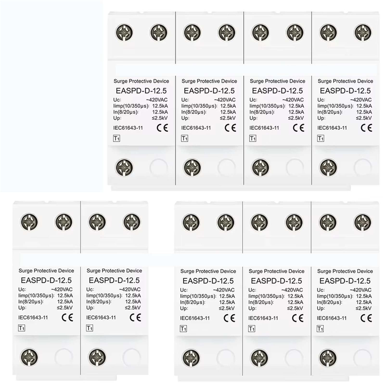 Dispositif de surtension T1 basse tension 4P en boîtier isolant AC 420V 25ka - 5
