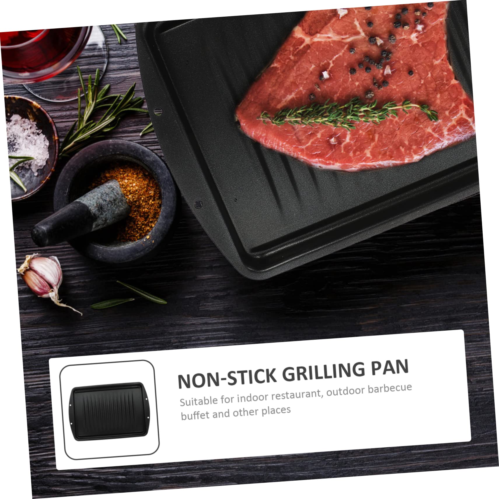 LIFKOME Padella Grill Antiaderente in Ferro, Induction Pan per Barbecue e Buffet, Riscaldamento Uniforme e Facile da Pulire per Ristorante Indoor