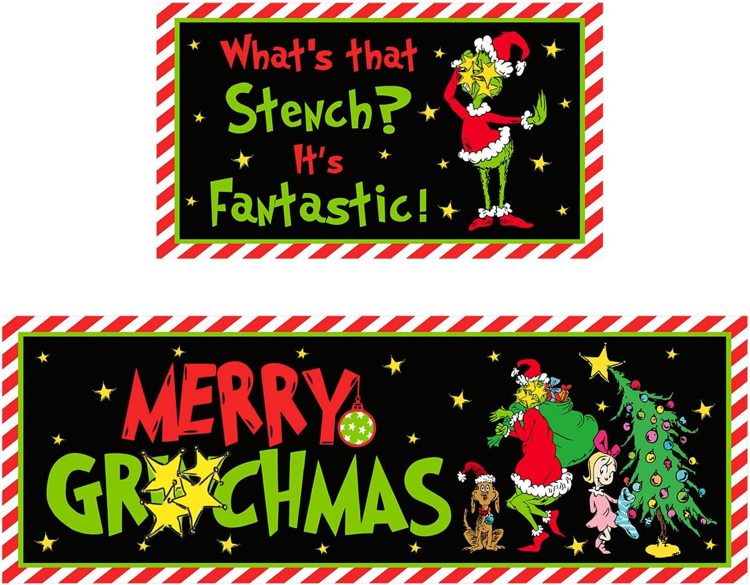 Christmas Kitchen Decorations, Funny Christmas Kitchen Mats, Set of 2 Holiday Kitchen Rugs for Floor, Stink Stank Stunk Area Rugs, Novelty Xmas Doormat Bathroom Door Decor, 17×30 and 17×47 Inch Christmas Kitchen Decorations, Funny Christmas Kitchen Mats, Set of 2 Holiday Kitchen Rugs for Floor, Stink Stank Stunk Area Rugs, Novelty Xmas Doormat Bathroom Door Decor, 17×30 and 17×47 Inch