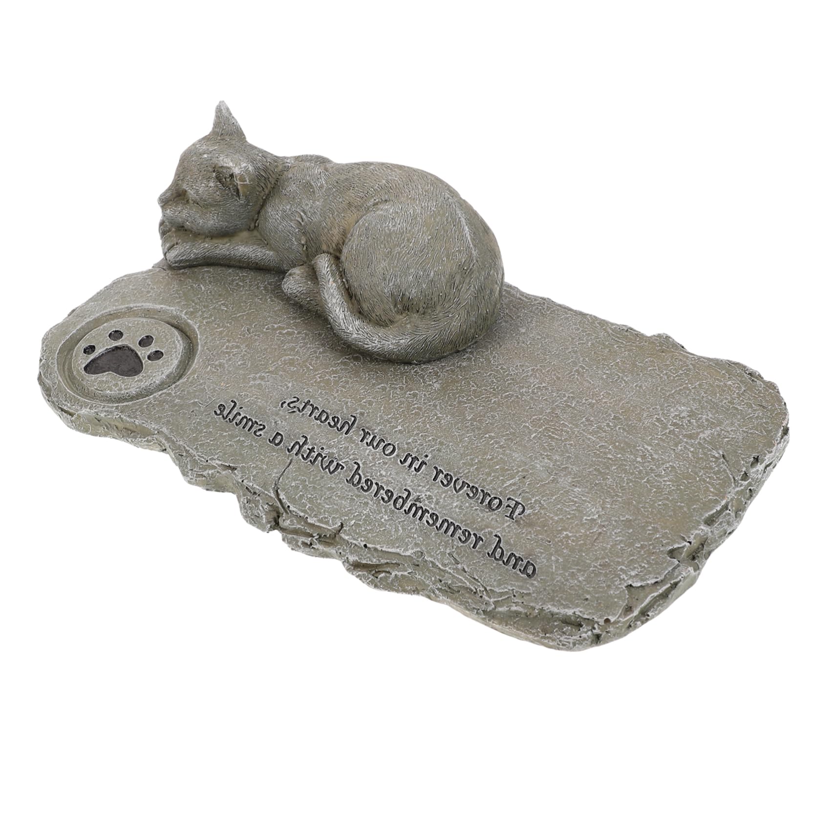 Piedra memorial de resina como regalo por pérdida de gato