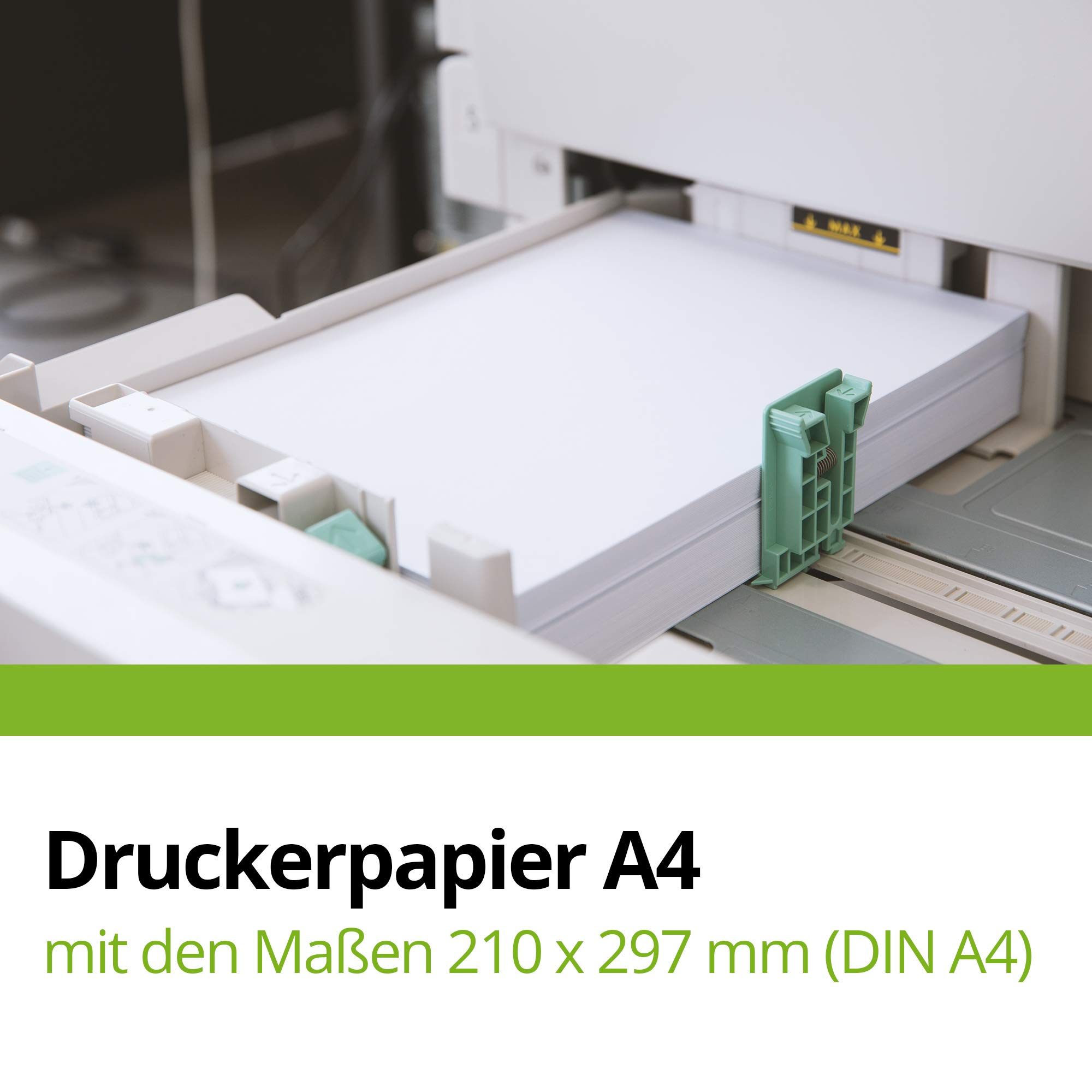 Druckerpapier Kopierpapier DIN A4, 80g Papier holzfrei weiß, 2 Kartons mit jeweils 5 Packungen, 500 Blatt pro Packung