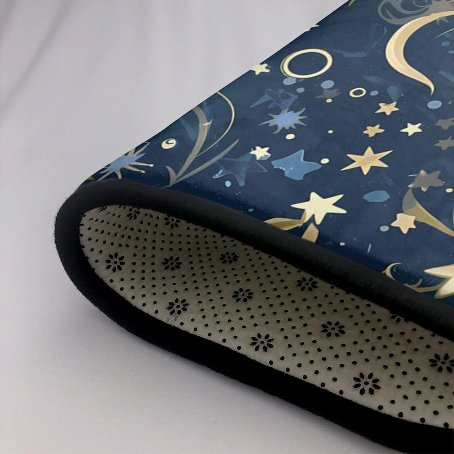 Navy Blue Sky and Stars Prints Anti-Slip Floor mat Carpet Rug 72"x48" for Living Room Office Coffee Table Bed Balcony