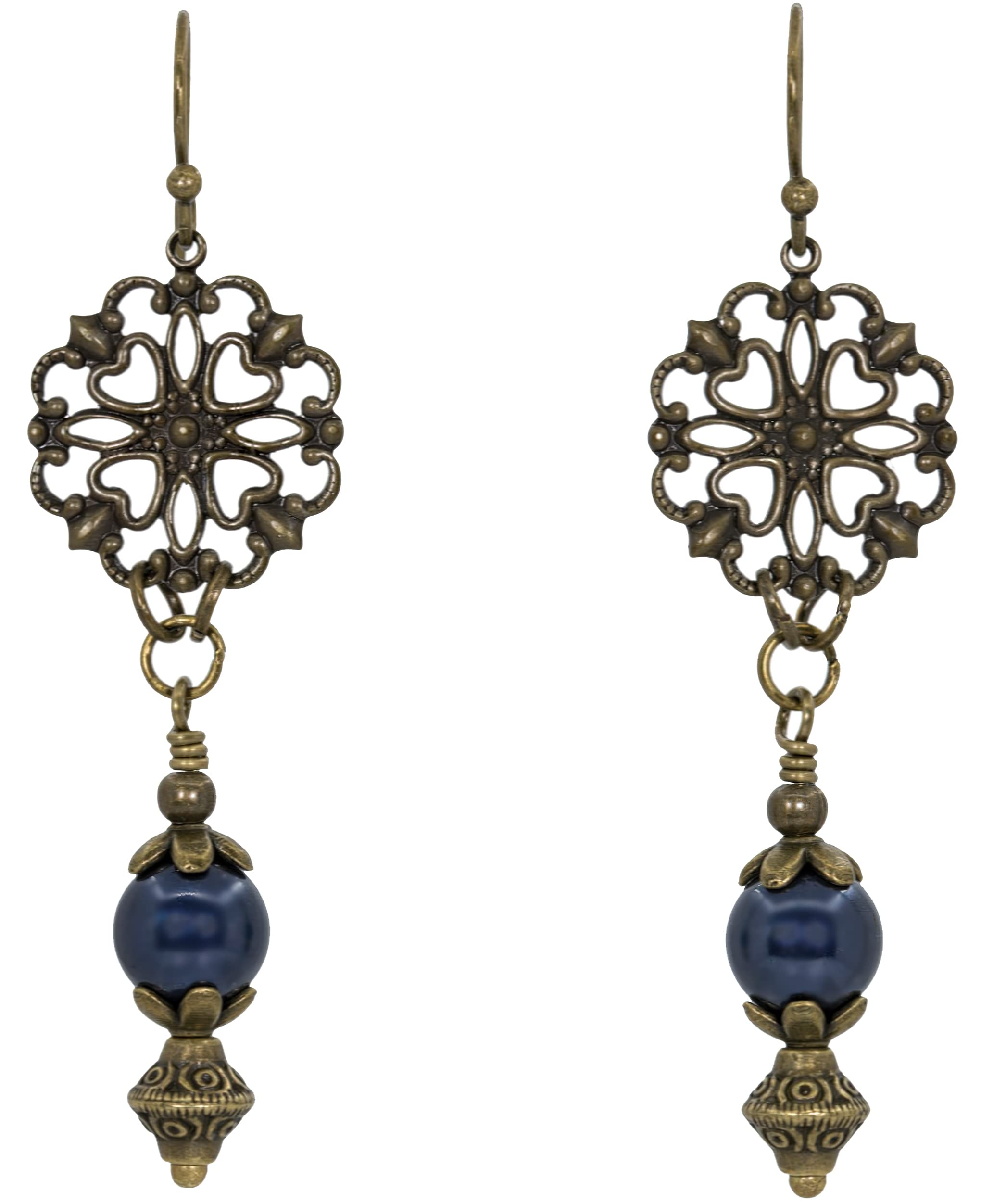 Art Deco Edwardian style Earrings with Austrian Crystal Pearls