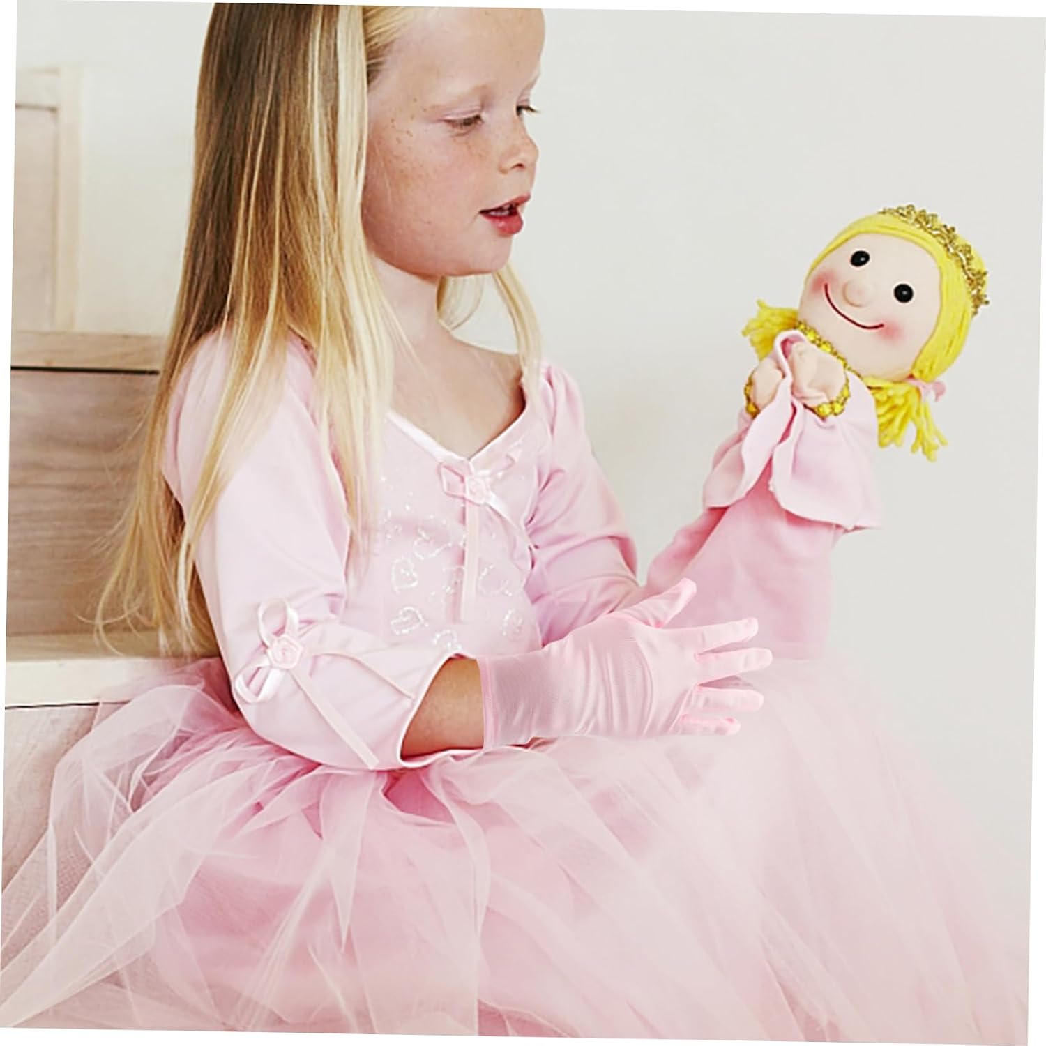 VANZACK 3pairs Princess Dress Gloves for Boys and Girls Stylish Decorative Skirt Gloves White for Parties Weddings Ballet Photography