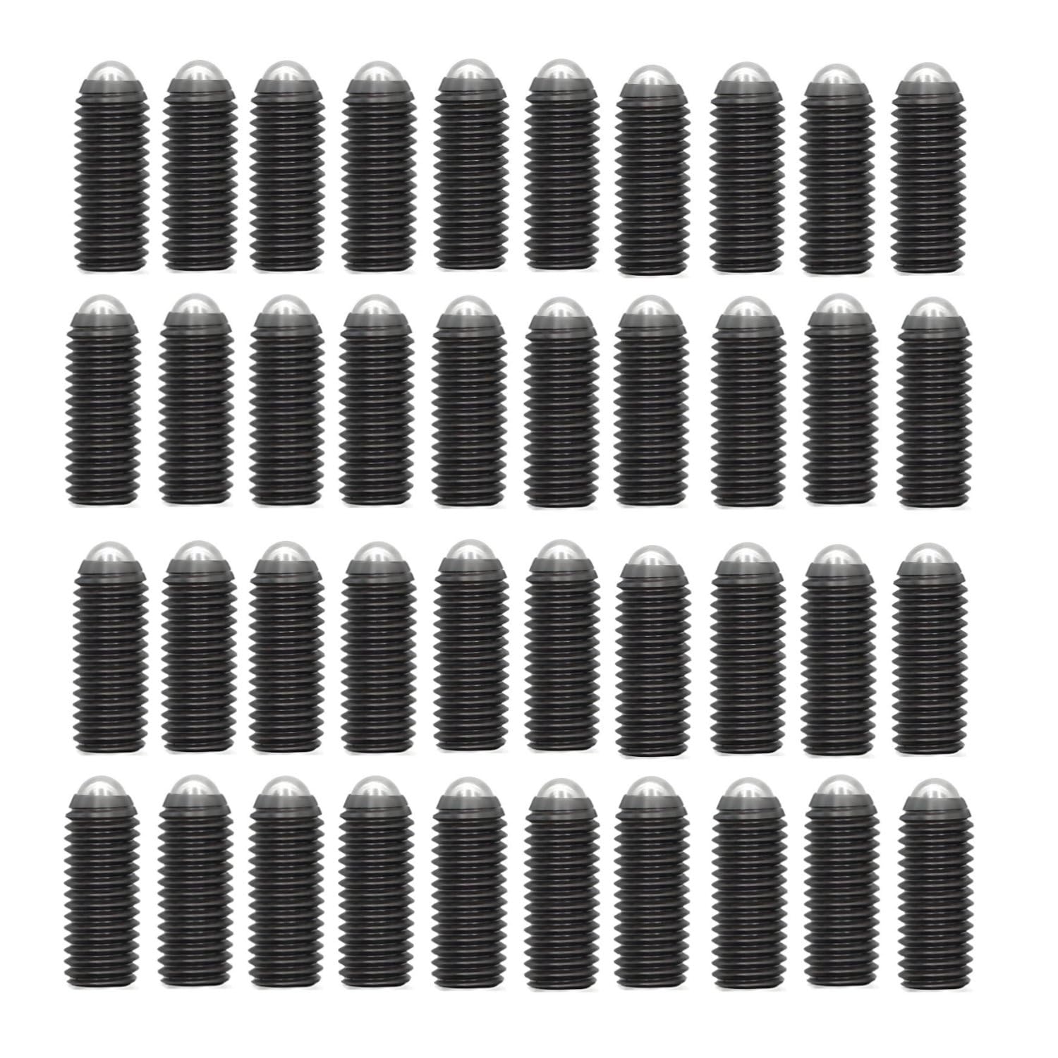 40pcs Émbolos internos hexagonales roscados con punta esférica y resorte en acero aleado,grado 12.9,Tornillos prisioneros de cabeza esférica (M6 x 30mm)