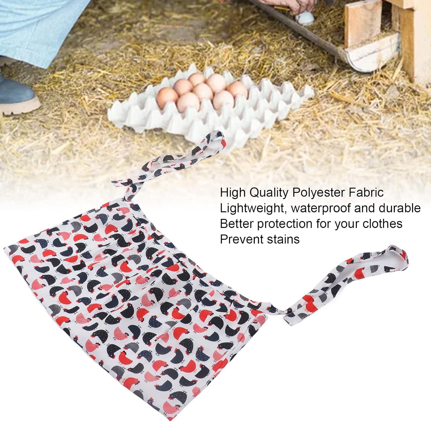 Garden Harvest Apron, Adjustable Waistband, Hands Fruit Picking Apron with Large Pocket, Lightweight Polyester Fabric for Weeding Vegetable Gathering in Orchard Gar