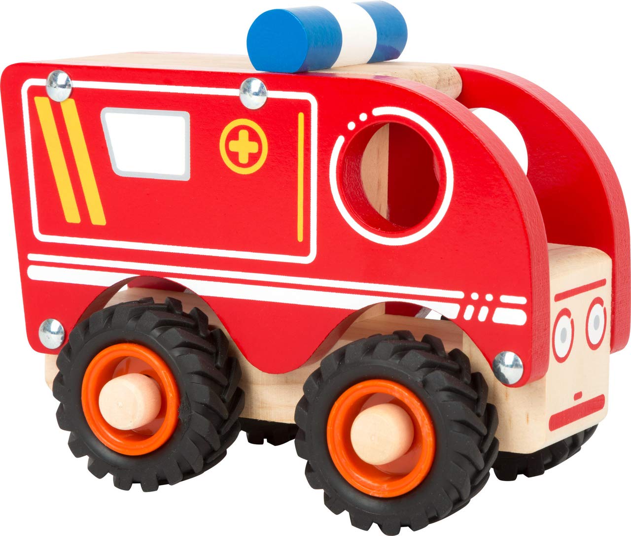 Small Foot Ambulance à Construire – Bois FSC 100% – 5 Pièces – Motricité Fine – Cadeau Enfant – Jeu D'assemblage Coloré