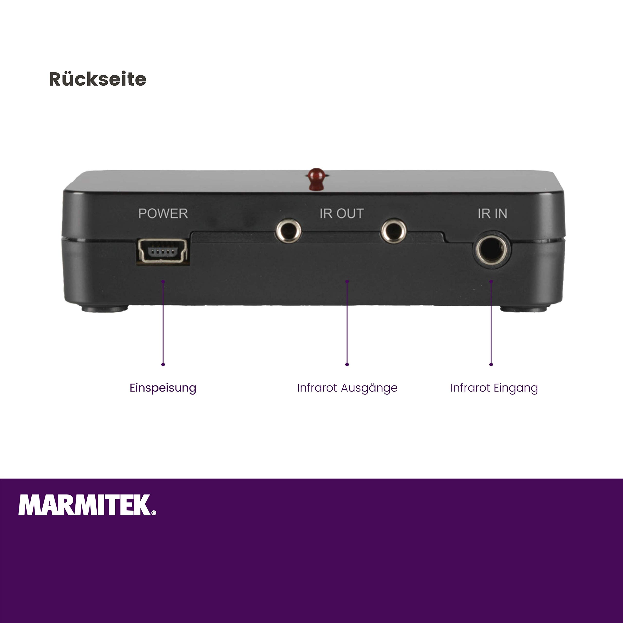 MarmitekInfrarotverlängerung - Marmitek Invisible Control 6 XTRA - Bedienen von Geräte in einem geschlossenen Schrank - kompatibel mit allen europäischen TV Decodern - extra kleiner Empfänger - Blaster LED | IR Extender zum Bedienen von Geräten im Schrank