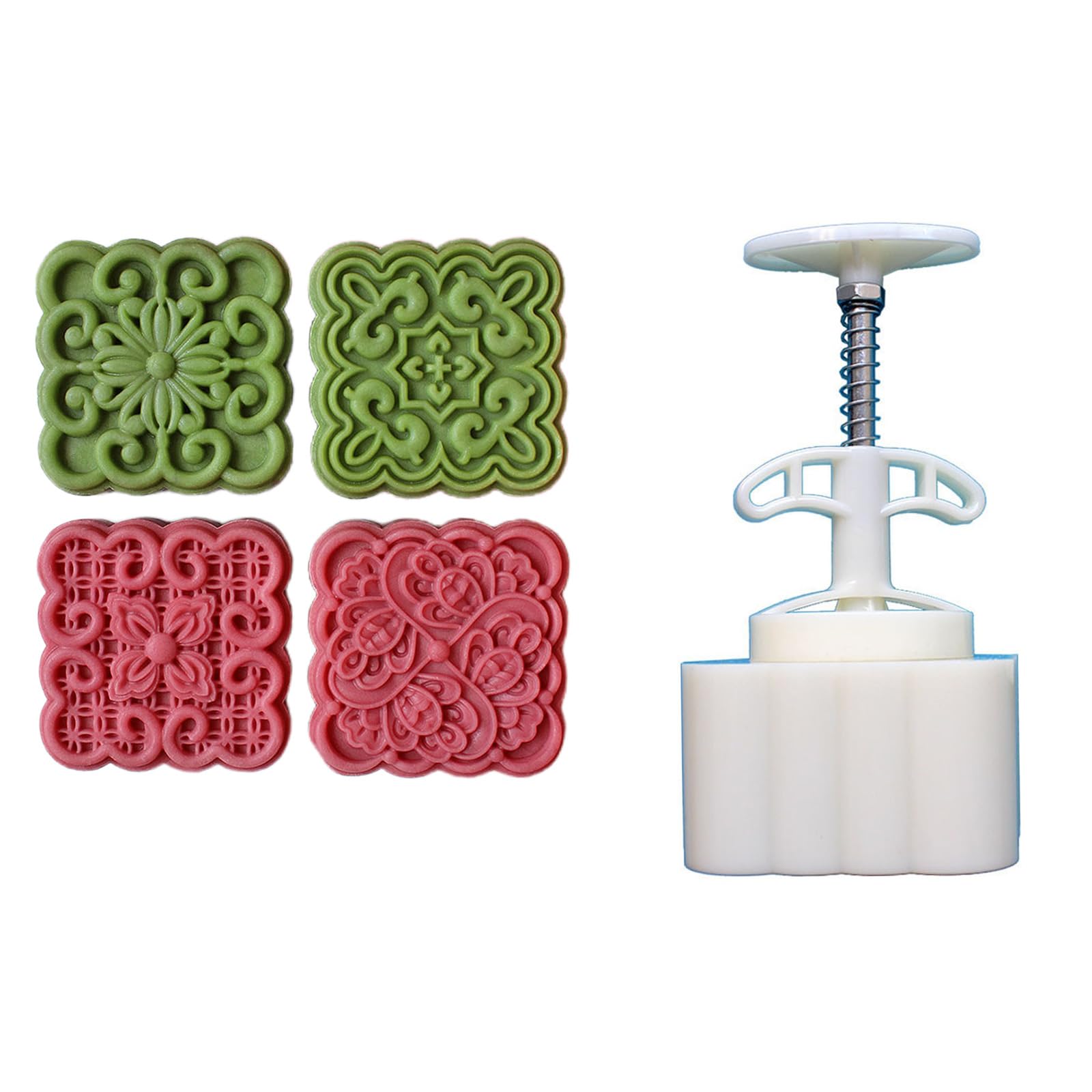 Woedpez Flower Pattern Desserts Maker Molds MidAutumn Pastries Tool Cookie Dessert Cutter Hand Pressure Desserts Molds Cookie Stamp and Cutter Press for Baking Wedding