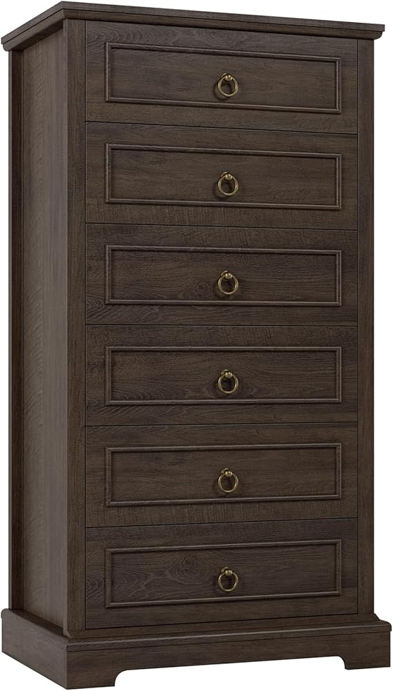 Amazon.com: HOSTACK 6 Drawer Dresser for Bedroom, 52" Tall Dresser ...